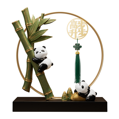 熊猫文创周边摆件高级感客厅办公室升职中国风送老外纪念品礼物