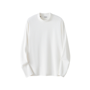 THESSNCE莫代尔肌肤棉感立体泡泡纱 麻花条打底磨毛抗菌半高领T恤