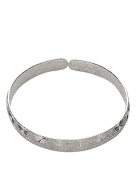 满天星999千足银纯银宽手镯女