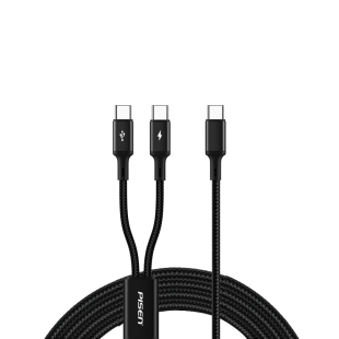 品胜二合一充电线1分2适用苹果16双头17的数据线iPhone15promax车载USB一拖二华为2个tpc安卓手机typec快充