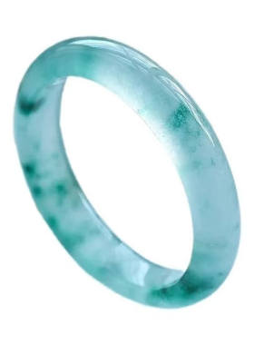 高冰冰透独龙玉飘花手镯高品质翡翠色女款玉石手镯子冰种扁条玉镯