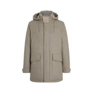 ZEGNA杰尼亚男装冬季混浅灰褐色羊毛派克大衣/羽绒服