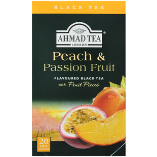 【临期清仓】AHMAD TEA亚曼蜜桃百香果柠檬伯爵锡兰红茶袋泡茶包