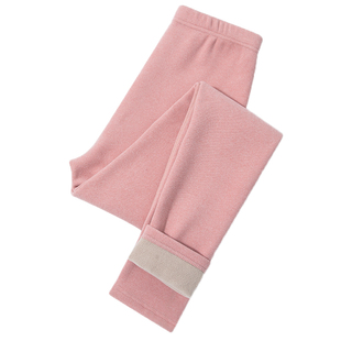 德绒无痕保暖秋裤女高腰加厚加绒一体羊羔绒纯色大码内穿打底裤冬