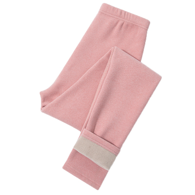 德绒发热高腰加厚一体绒保暖裤女