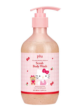 韩国直邮plu身体乳磨砂膏沐浴露限定hellokitty合作款