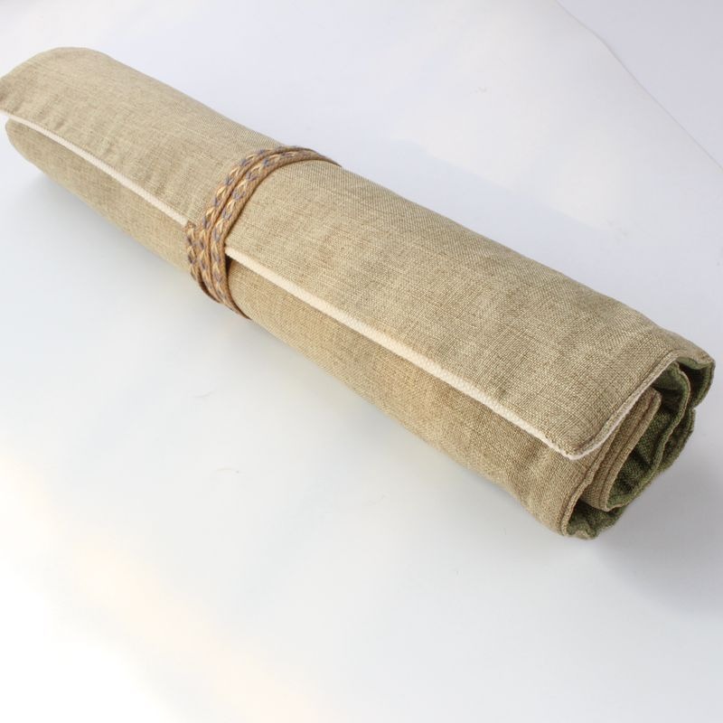 大容量布艺水粉笔毛笔文房四宝毛笔卷笔袋竹笔帘带布袋