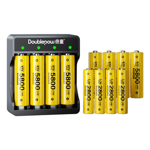 倍量充电电池5号大容量智能充电器套装可适用遥控器ktv无线话筒玩具xbox游戏手柄5800系列镍氢1.2V五号七7号
