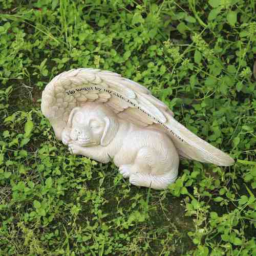 跨境独立站热销天使狗纪念工艺树脂墓碑之户外翼宠物庭院花园天使