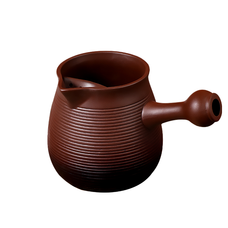 中式围炉煮茶壶云南烤奶茶复古侧把壶家用粗陶罐罐茶壶单壶可明火