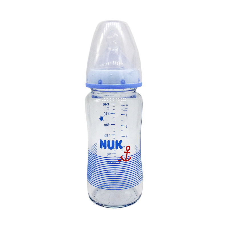 德国原装进口NUK玻璃宽口径新生婴儿奶瓶喝水两用宝宝120/240ml