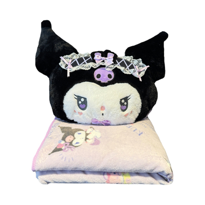 可爱卡通小恶魔抱枕被子两用二合一办公室午睡空调毯车载枕头靠枕