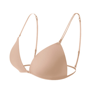 特惠秒杀|粉底液隐形无痕内衣女夏薄款细肩带美背法式三角杯文胸