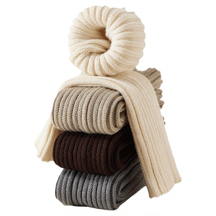 灰色袜套袜子女小腿袜JK雪地靴子腿套秋冬保暖加厚长筒针织堆堆袜