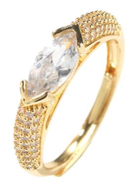 S925纯银马眼锆石满钻戒指