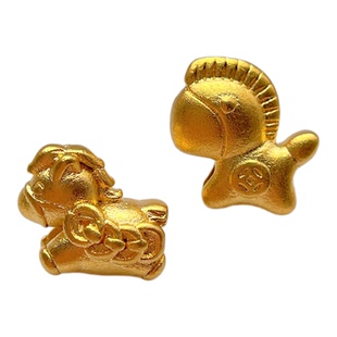 包24K金保色配件本命年生肖马隔珠转运珠马上有钱吊坠提溜挂坠diy