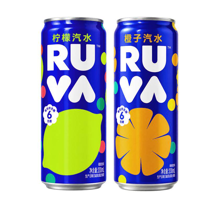 RUVA低糖橙子味柠檬气泡水330ml