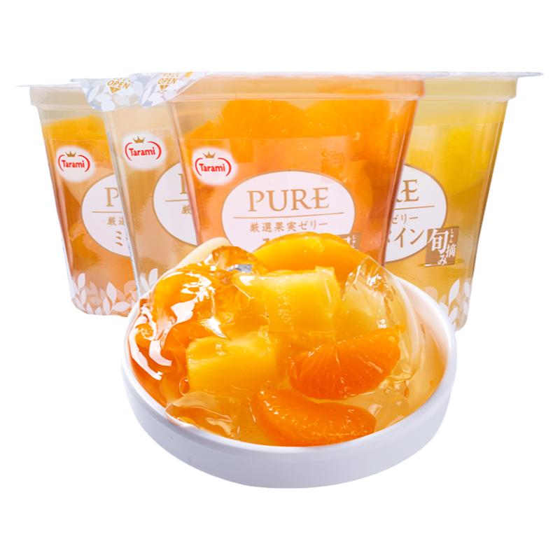 日本进口零食Tarami PURE多良见大果肉严选果冻 柑橘葡萄白桃