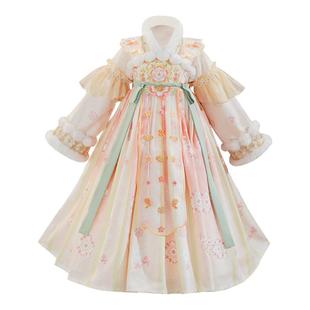 汉服女童2025新款冬装古风小女孩新年唐装过年服儿童拜年服古装冬