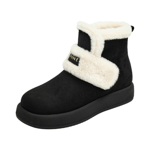 达芙妮东北大棉鞋女款2026冬季新款加绒加厚短靴面包鞋平底雪地靴
