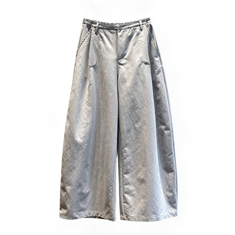 松弛感弯刀裤女 秋季高腰大裤腿显瘦百搭休闲长裤H50275