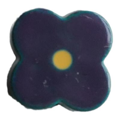 墨蓝色花黄蕊树脂纽扣