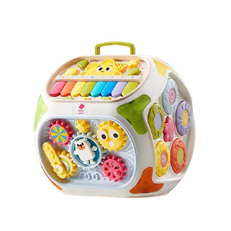 babycare七面体多功能游戏盒六面体百宝箱婴儿童串珠绕珠益智玩具