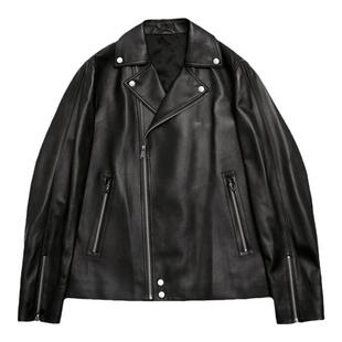 【机车夹克】VICUTU威可多男士春秋皮衣舒适羊皮革时尚翻领机车服