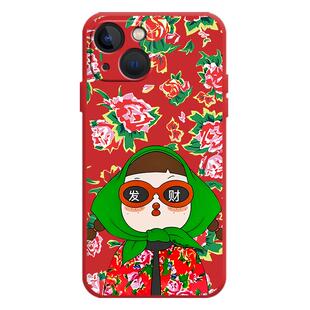 大花袄村姑适用opporeno11手机壳15/14/13/12/findx8pro新款r17东北大花k10x布7花棉袄6红色9喜庆4女孩5新年3