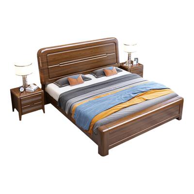 工厂直销新中式进口胡桃木实木床