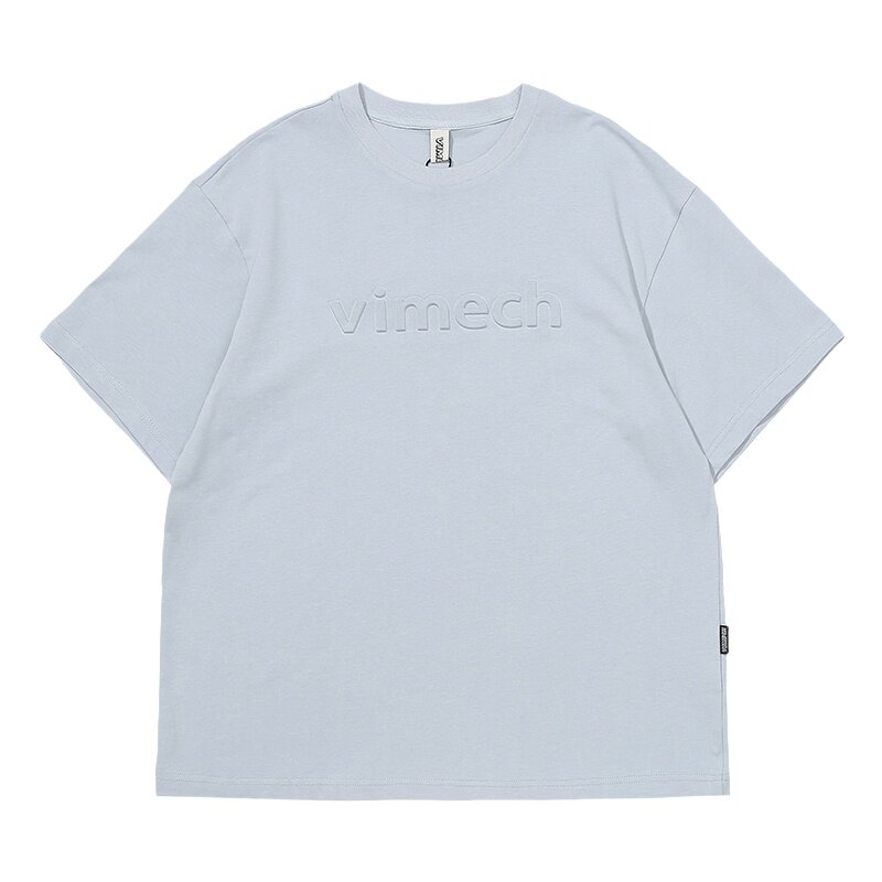 vimech 2024春夏新款男女字母压印短袖上衣多色圆领基础T恤宽松