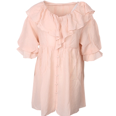 NiceClaup日系泡泡袖宫廷连衣裙