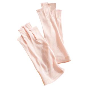 天然桑蚕丝针织真丝手套防晒保湿女 半指露指手套透气亲肤
