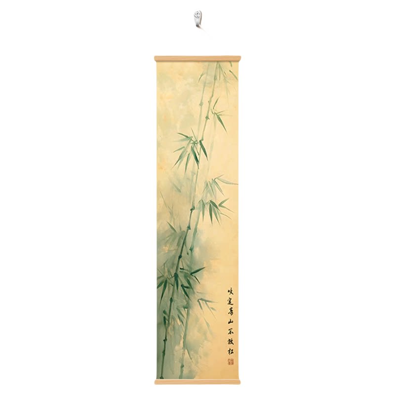 竹报平安玄关挂画客厅茶室装饰画