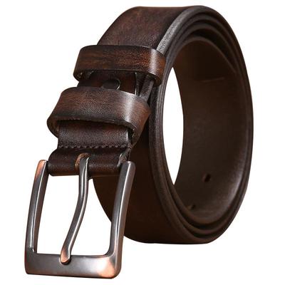 男士皮带复古做旧纯牛皮制作牛仔