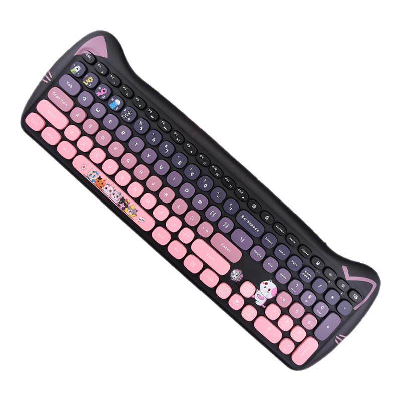 mofii摩天手渐变kitty梅粉色可爱女生小巧无线键盘鼠标猫咪轻静音