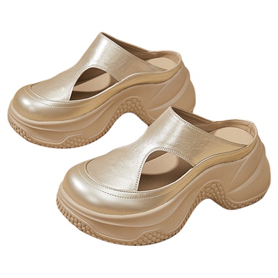 Daphne新款时尚厚底包头拖鞋