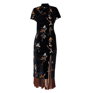 旗袍女新中式2025冬季新款订婚晚礼服女小众高级感平时可穿连衣裙