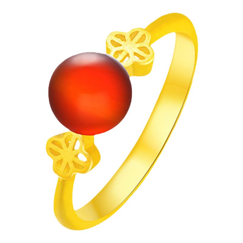 justgold新娘婚礼黄金戒指