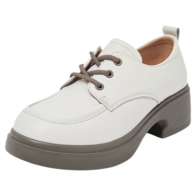 康莉复古系带小皮鞋稳固粗跟