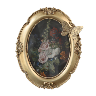 法式复古相框摆台高级感轻奢油画风蝴蝶摆件7寸照片美式挂墙画框