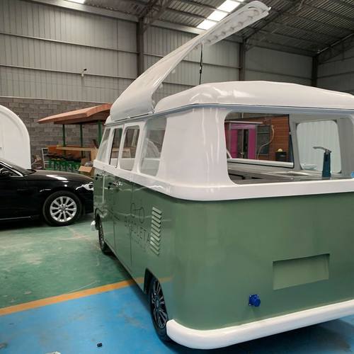 复古t1巴士餐车装饰售卖车网红摄影道具移动商业奶茶冰淇淋咖啡车