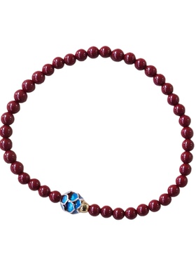 天然朱砂本命年女轻奢设计手链