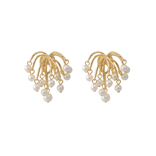 迷度S925银针灵动烟花珍珠耳环耳钉轻奢高级感耳饰独特优雅设计感