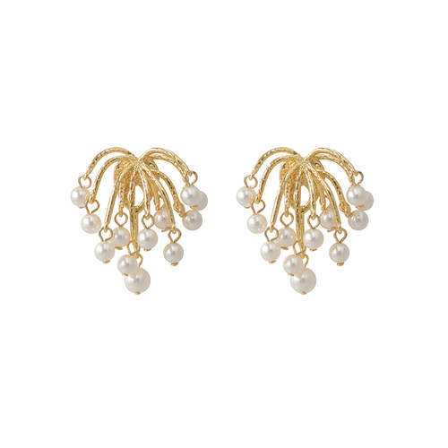 迷度S925银针灵动烟花珍珠耳环耳钉轻奢高级感耳饰独特优雅设计感