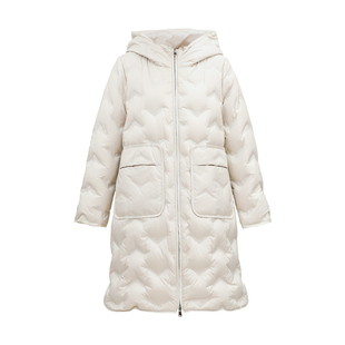 HONRN/红人连帽保暖白鹅绒羽绒服外套女款中长款秋冬季HI55YR420