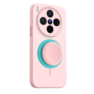 ZNM适用vivox300手机壳磁吸支架x300pro保护套液态硅胶新款男女高级感无线充电vivo防摔樱花粉车载情侣软叉外