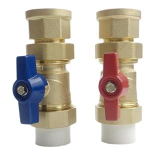 地暖全铜球阀分水器直式PPR25/32接1寸分水器内外丝阀门标准流量
