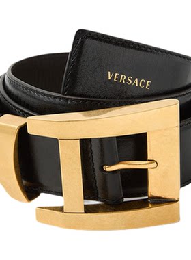 【秀场同款】VERSACE/范思哲 男士皮革腰带 4厘米