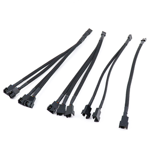 满19元包邮 四芯4pin风扇延长CPU风扇连接线1分2/3/4温控线转接线